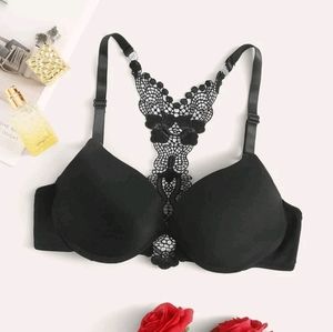 Black bra with a lace back